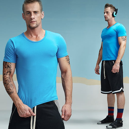 Load image into Gallery viewer, Casual Cotton Crewneck Solid Color Tees-men-wanahavit-SkyBlue-M-wanahavit
