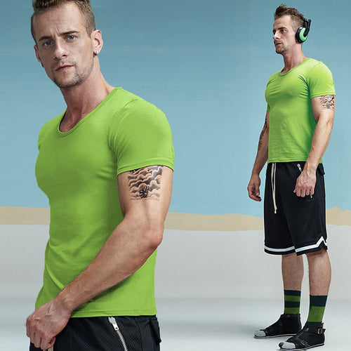 Load image into Gallery viewer, Casual Cotton Crewneck Solid Color Tees-men-wanahavit-Green-M-wanahavit
