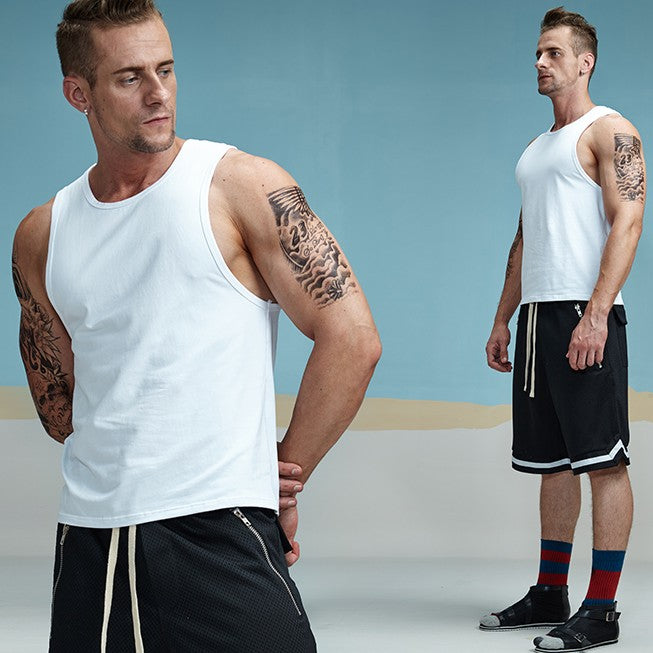 Classic Solid Cotton Tank Tops-men fashion & fitness-wanahavit-White-XL-wanahavit