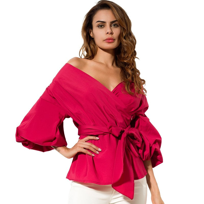 Off shoulder wrap discount blouse