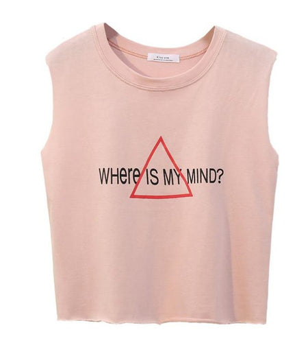 Where Is My Mind Harajuku Crop Top Sleeveless-women-wanahavit-Pink-One Size-wanahavit