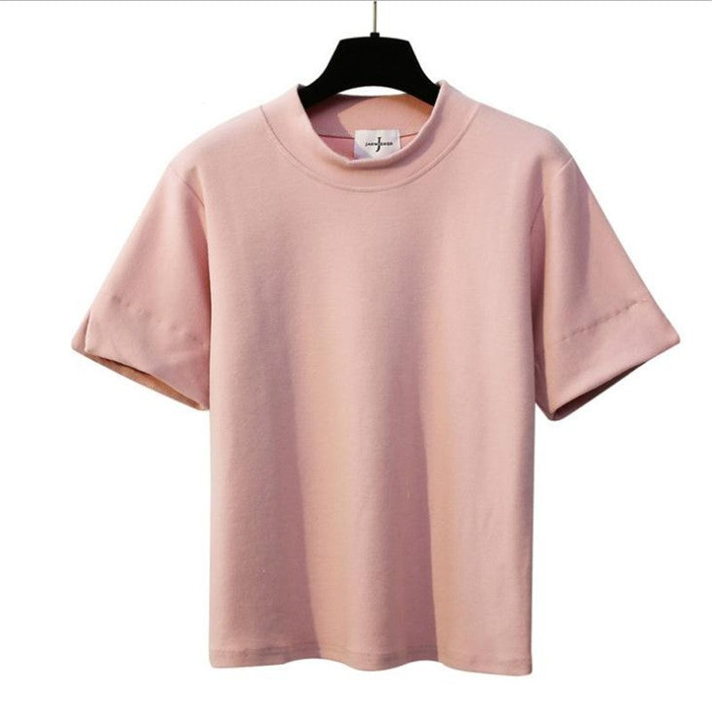 Casual Cotton Solid Color Loose Tees-women-wanahavit-Pink-One Size-wanahavit