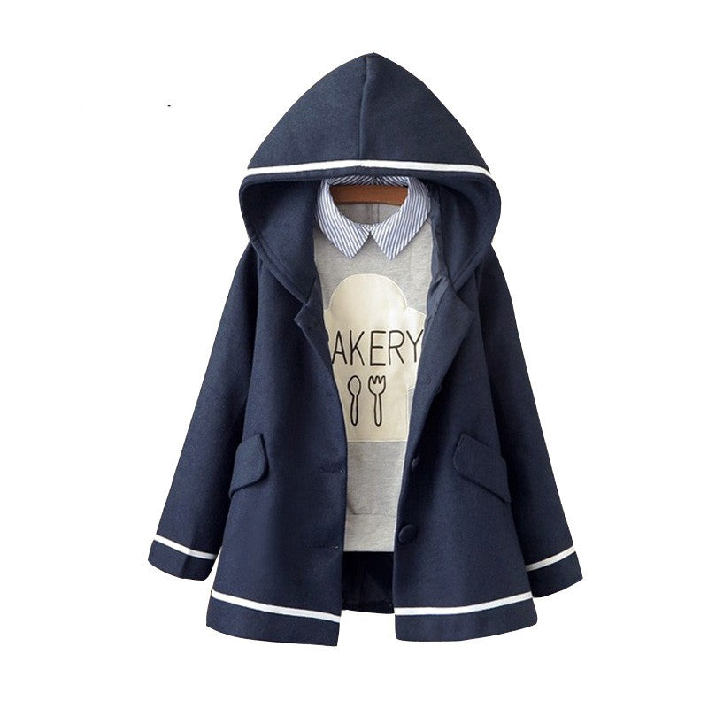 Loose Student Preppy Style Hooded Jacket-women-wanahavit-Navy blue-M-wanahavit