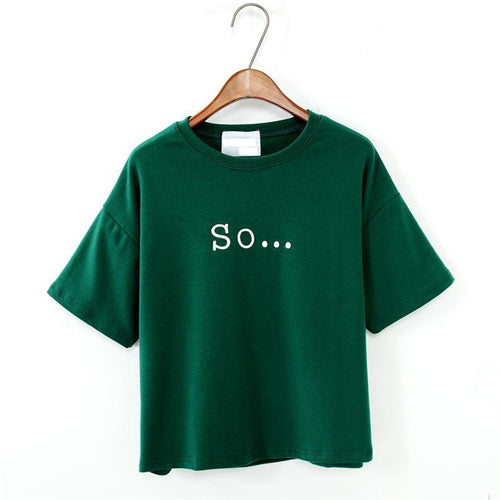 Load image into Gallery viewer, So... Letter Printed Casual Shirt-women-wanahavit-Green-One Size-wanahavit
