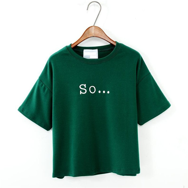 So... Letter Printed Casual Shirt-women-wanahavit-Green-One Size-wanahavit