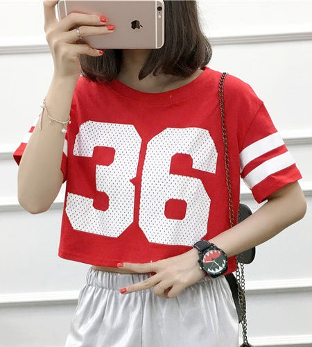 36 Printed Crop Top Jersey Shirt-women-wanahavit-Red-S-wanahavit