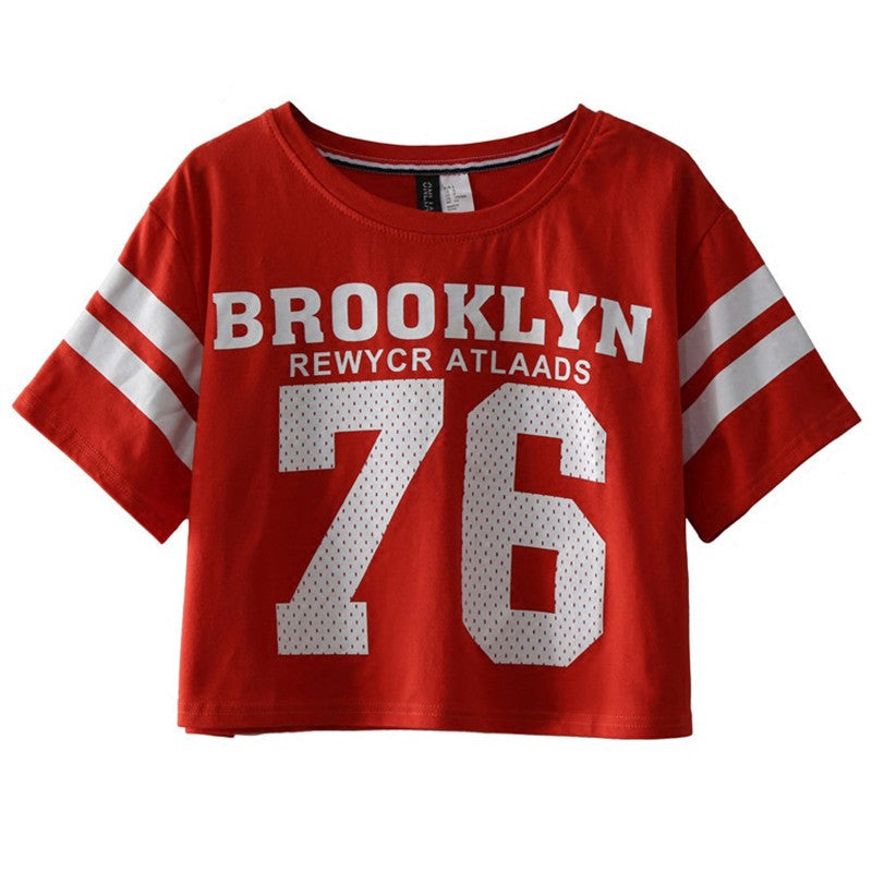 Brooklyn 76 Printed Crop Top Shirt-women-wanahavit-Red-S-wanahavit