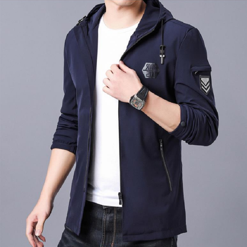 High Street Trendy Korean Overcoat Jacket-men-wanahavit-Navy Blue-L-wanahavit