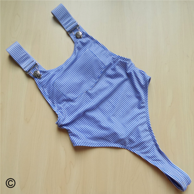 Sexy Striped Backless Thong Pocket Monokini-women fitness-wanahavit-Blue-L-wanahavit