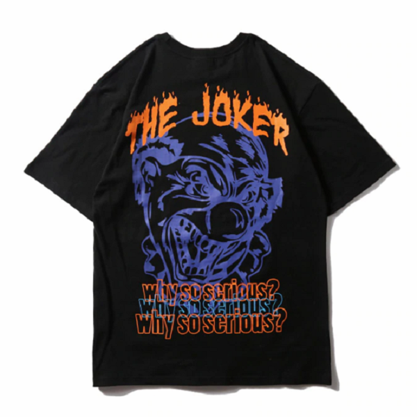 The Joker Printed Hip Hop Streetwear Loose Tees-unisex-wanahavit-black-Asian M-wanahavit
