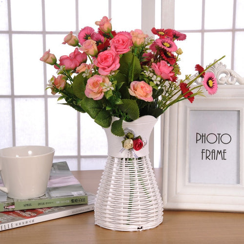 Load image into Gallery viewer, Artificial Rattan Flower Vase-home accent-wanahavit-wanahavit
