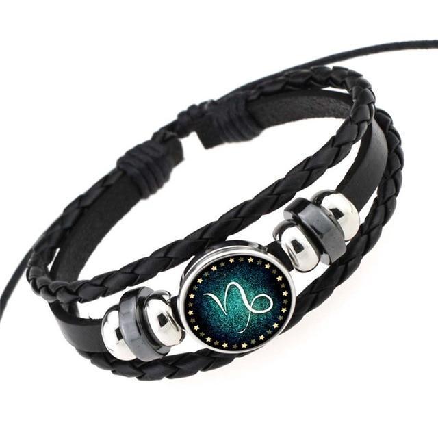 Zodiac Signs Braided Leather Bracelet-unisex-wanahavit-CAPRICORN-wanahavit