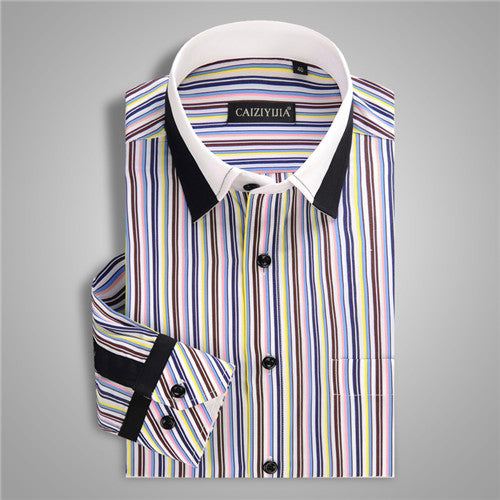 Load image into Gallery viewer, High Quality Stripe Cotton Long Sleeve Shirt #CZ8XX-men-wanahavit-CZ85504-S-wanahavit
