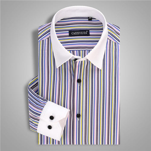 Load image into Gallery viewer, High Quality Stripe Cotton Long Sleeve Shirt #CZ8XX-men-wanahavit-CZ85501-S-wanahavit
