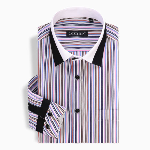 Load image into Gallery viewer, High Quality Stripe Cotton Long Sleeve Shirt #CZ8XX-men-wanahavit-CZ85505-S-wanahavit
