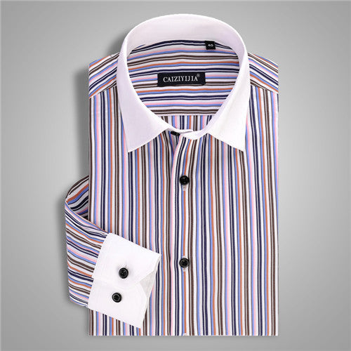 Load image into Gallery viewer, High Quality Stripe Cotton Long Sleeve Shirt #CZ8XX-men-wanahavit-CZ85502-S-wanahavit
