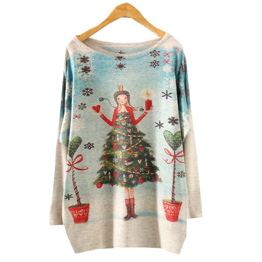 Printed Knitted Winter Long Sleeve Series 2-women-wanahavit-Christmas Girl-One Size-wanahavit
