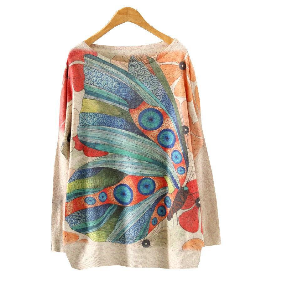 Printed Knitted Winter Long Sleeve Series 2-women-wanahavit-Butterfly-One Size-wanahavit