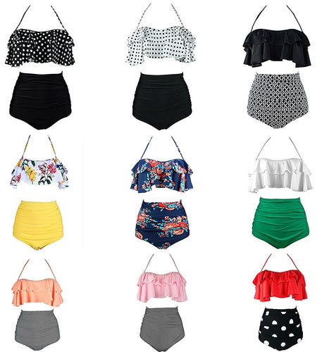 Sexy Vintage High Waist Push Up Bikini-women fitness-wanahavit-01-S-wanahavit