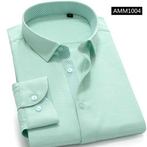 High Quality Solid Cotton Long Sleeve Shirt #AMM1X-men-wanahavit-AMM104-S-wanahavit