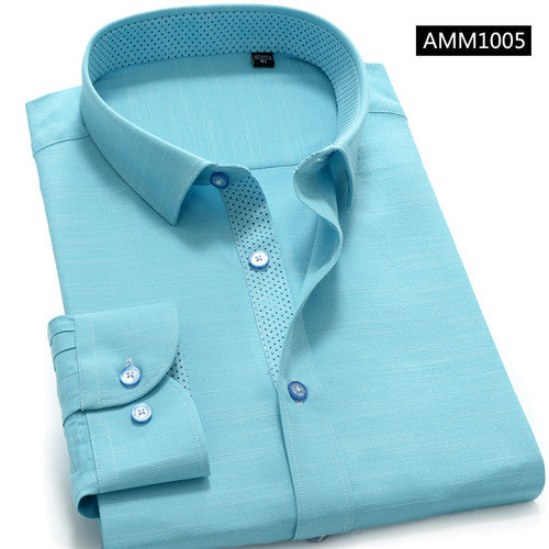 Load image into Gallery viewer, High Quality Solid Cotton Long Sleeve Shirt #AMM1X-men-wanahavit-AMM105-S-wanahavit

