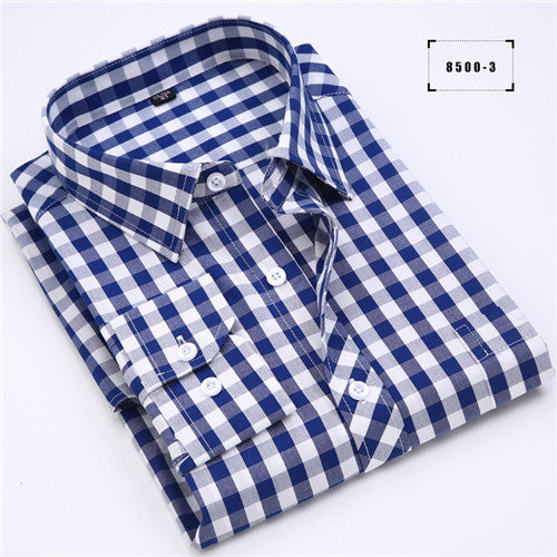 High Quality Soft Plaid Long Sleeve Shirt #850XX-men-wanahavit-85003-S-wanahavit