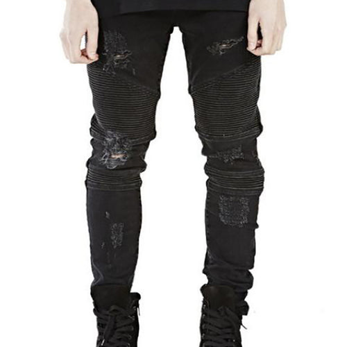 Load image into Gallery viewer, Hi-Street Ripped Slim Fit Biker Jeans-men-wanahavit-Blue-29-wanahavit
