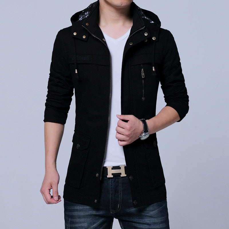 Fashionable Thick Cotton Casual Hooded Jacket-unisex-wanahavit-Black-M-wanahavit