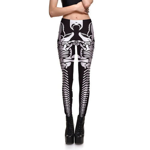 Load image into Gallery viewer, Gothic Skeleton Print Leggings-women fitness-wanahavit-Black-S-wanahavit
