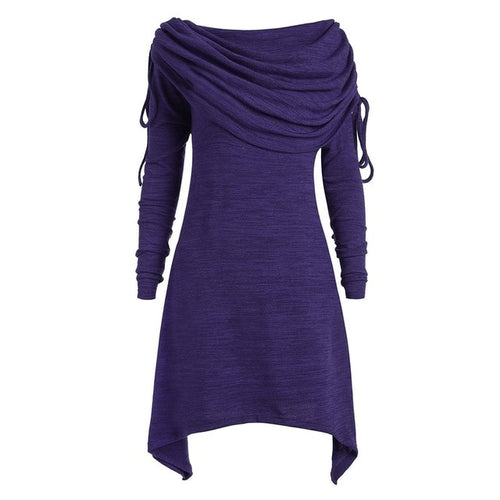 Load image into Gallery viewer, Gothic Casual Asymmetric Pleated Short Dress-women-wanahavit-Purple-XL-wanahavit

