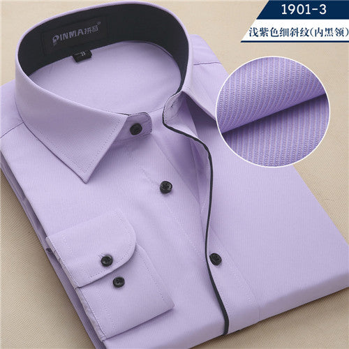 High Quality Solid Twill Long Sleeve Shirt #190XX-men-wanahavit-19013-S-wanahavit