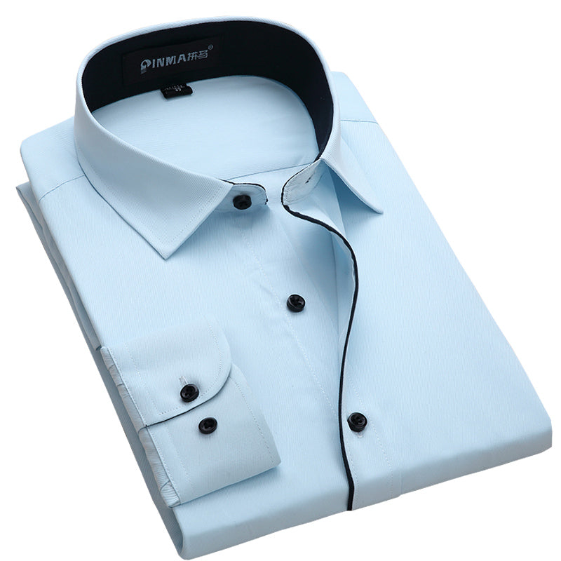 High Quality Solid Twill Long Sleeve Shirt #190XX-men-wanahavit-19017-S-wanahavit