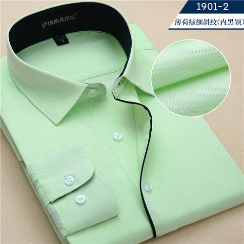 High Quality Solid Twill Long Sleeve Shirt #190XX-men-wanahavit-19012-S-wanahavit