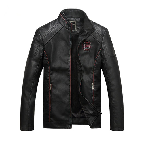 Casual Solid Fashion Leather Bomber Jacket-unisex-wanahavit-Black-XXXL-wanahavit