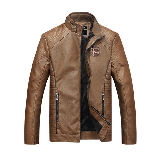 Casual Solid Fashion Leather Bomber Jacket-unisex-wanahavit-Khaki-XXL-wanahavit