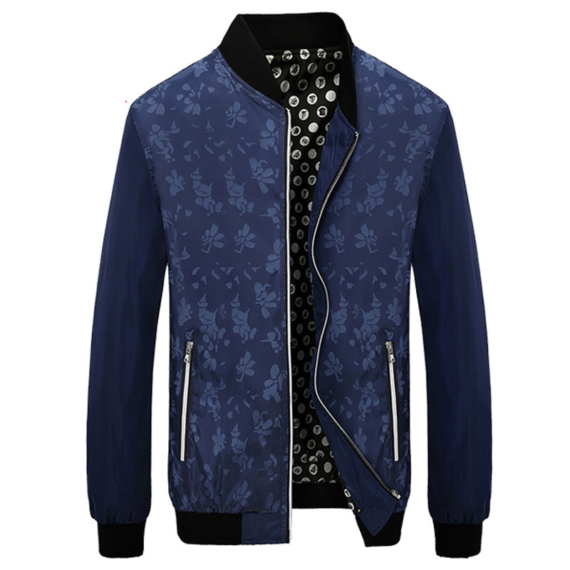Floral Pattern Printed Slim Fit Jacket-unisex-wanahavit-Blue-XXL-wanahavit