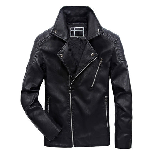 Load image into Gallery viewer, Biker Warm Bomber Leather Jacket Male-unisex-wanahavit-Black-L-wanahavit
