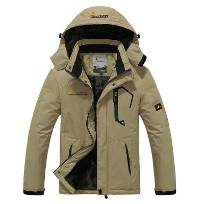 Winter Inner Fleece Waterproof Outdoor Jacket-men fashion & fitness-wanahavit-Khaki-L-wanahavit