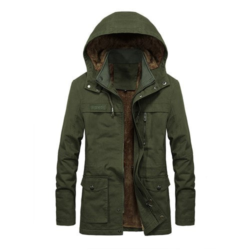 Elegant Cotton Thick Solid Hooded Jacket-unisex-wanahavit-Green-XXL-wanahavit