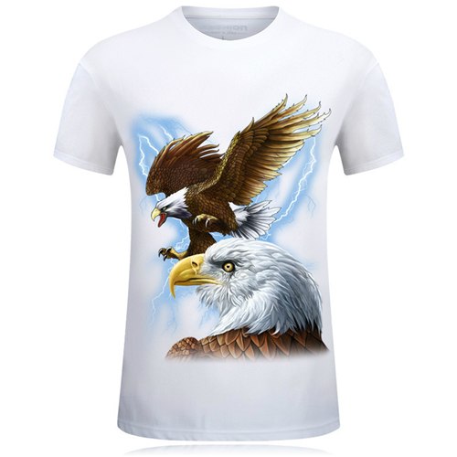 Load image into Gallery viewer, Leopard &amp; Eagle Printed Cotton Slim Fit Tees-men-wanahavit-White Eagle-M-wanahavit
