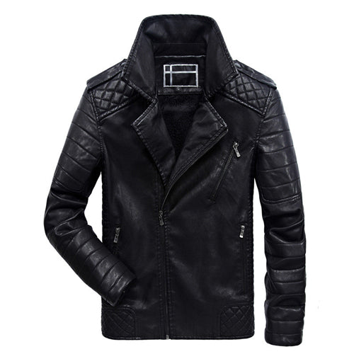 Elegant Cool Biker Thick Leather Jacket-unisex-wanahavit-Black-XL-wanahavit
