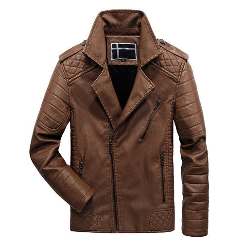 Load image into Gallery viewer, Elegant Cool Biker Thick Leather Jacket-unisex-wanahavit-Brown-XL-wanahavit

