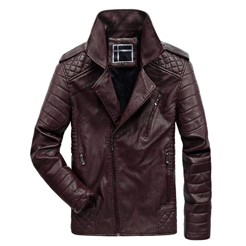 Elegant Cool Biker Thick Leather Jacket-unisex-wanahavit-WineRed-XL-wanahavit