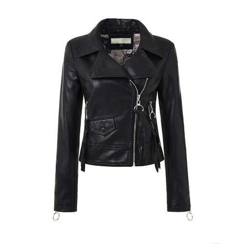 Load image into Gallery viewer, Gothic Oblique Faux Leather Jacket-women-wanahavit-black-L-wanahavit
