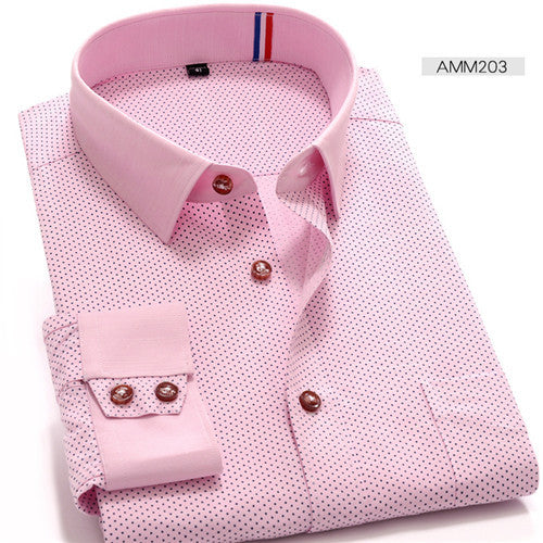 High Quality Polka Dot Long Sleeve Shirt #AMMX-men-wanahavit-AMM203-S-wanahavit