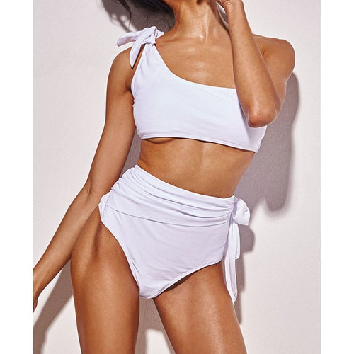 Load image into Gallery viewer, Sexy One Shoulder High Waist Bikini-women fitness-wanahavit-LX19001W1-S-wanahavit
