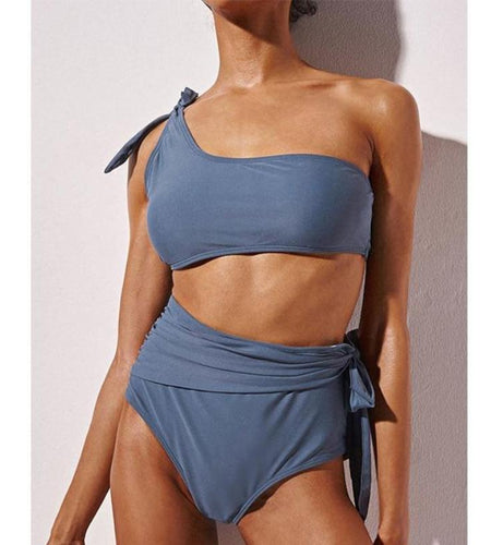 Sexy One Shoulder High Waist Bikini-women fitness-wanahavit-LX19001B1-S-wanahavit
