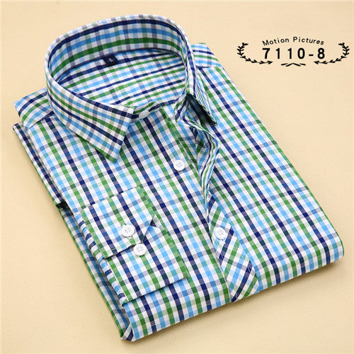 Striped Cotton Long Sleeve Shirt #711XX-men-wanahavit-71108-S-wanahavit