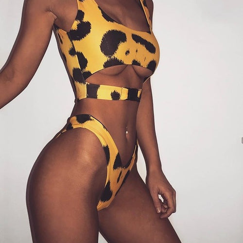 Load image into Gallery viewer, Sexy Brazilian Slit Bikini-women fitness-wanahavit-CS1894Y1-S-wanahavit

