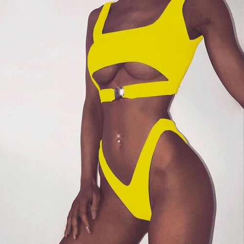 Load image into Gallery viewer, Sexy Brazilian Slit Bikini-women fitness-wanahavit-CS1895Y1-S-wanahavit
